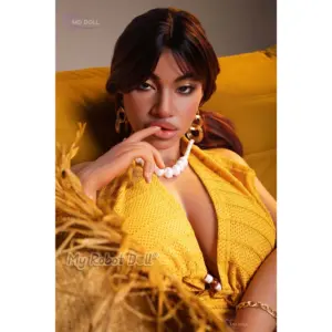 Ebony Silicone Sex Doll Luna: MD Doll's Golden Seduction
