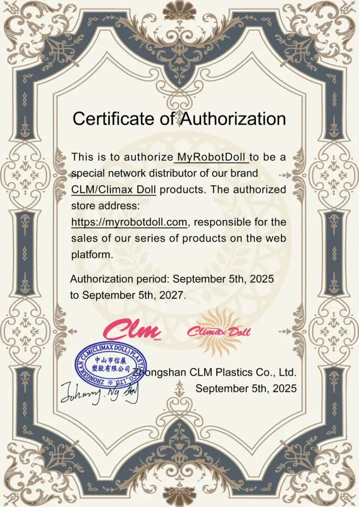 Climax Doll certificate