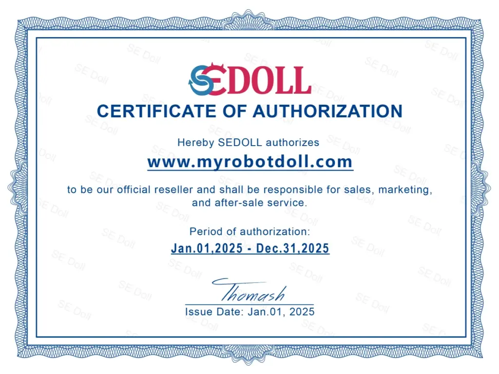 SE Doll certificate