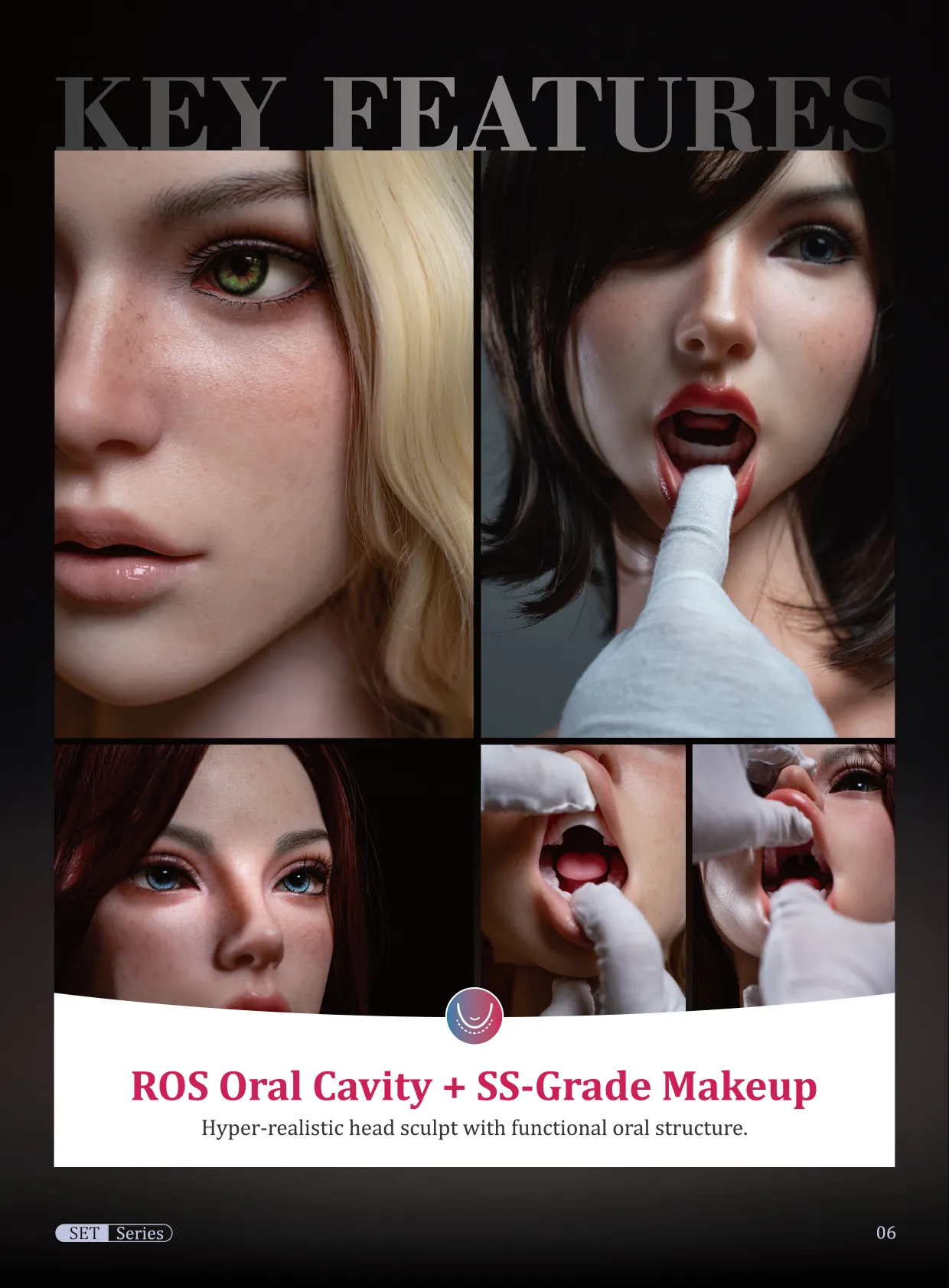 SE Doll torso head showing ROS oral design and SS-grade makeup