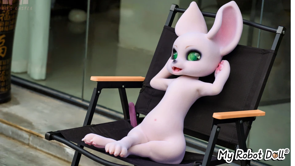 Mouse sex doll reclining in chair with fantasy styling