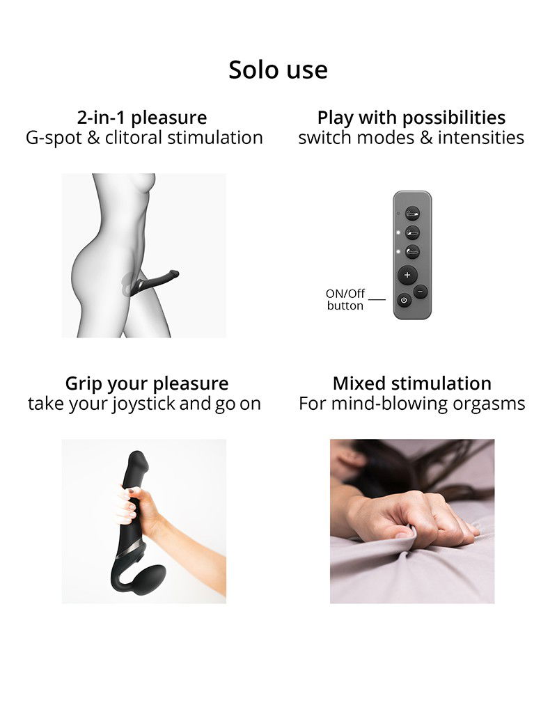 Rimba #5352 - Strap-On-Me - Multi Orgasm - Strap-On Vibrator With Licking Stimulator Size L - Black 7 Rimba #5352 - Strap-On-Me - Multi Orgasm - Strap-On Vibrator With Licking Stimulator Size L - Black - Image 7