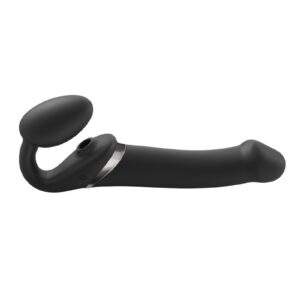Rimba #5352 - Strap-On-Me - Multi Orgasm - Strap-On Vibrator with Licking Stimulator Size L - Black