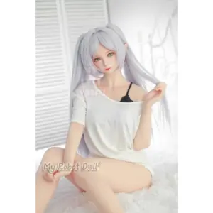 Homepage 50 Hikari Mlw Doll 150Cm Premium Elf Silicone Companion With Long Silver Hair And Soft Fantasy Features Sitting On White Bedding