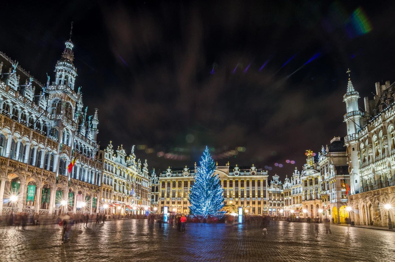 La Grand Place In Christmas At Brussels