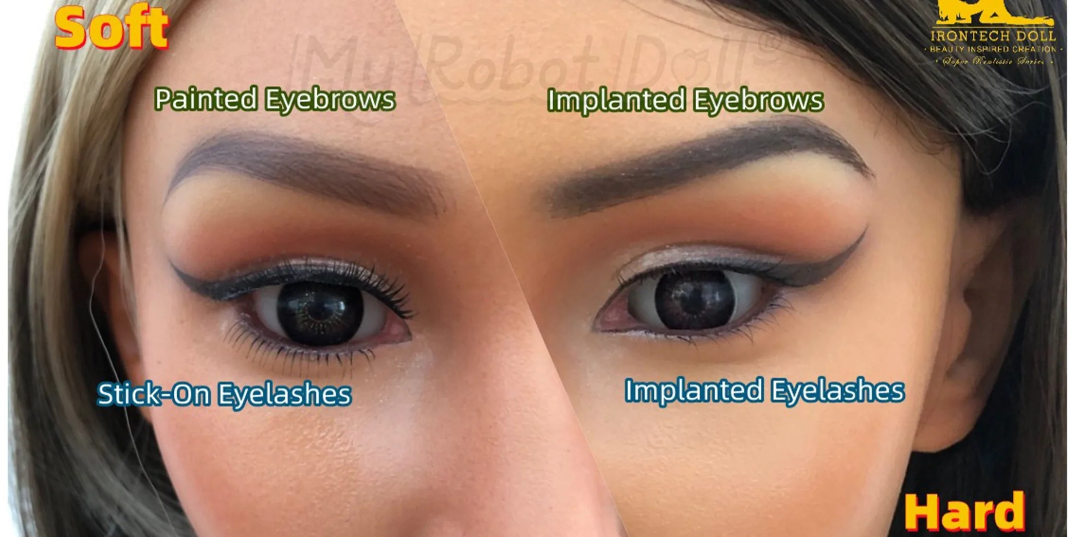 Irontech Eyebrows and Eyelashes Comparison