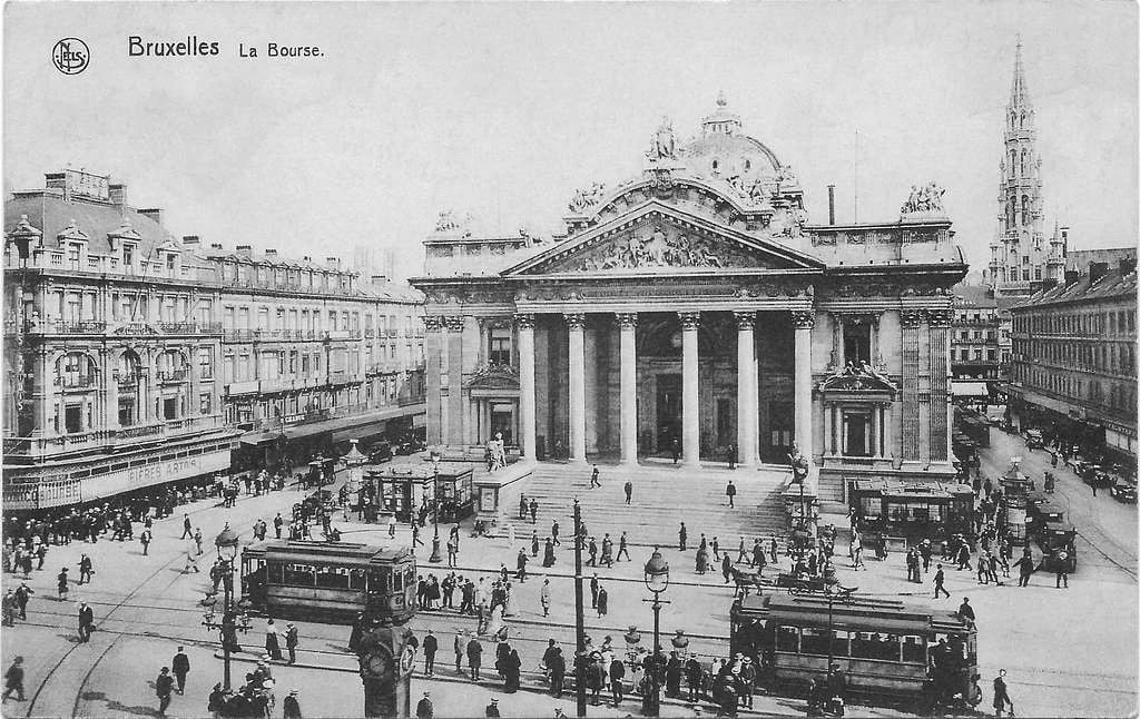 Old Historic Brussels Stock Exchange La Bourse