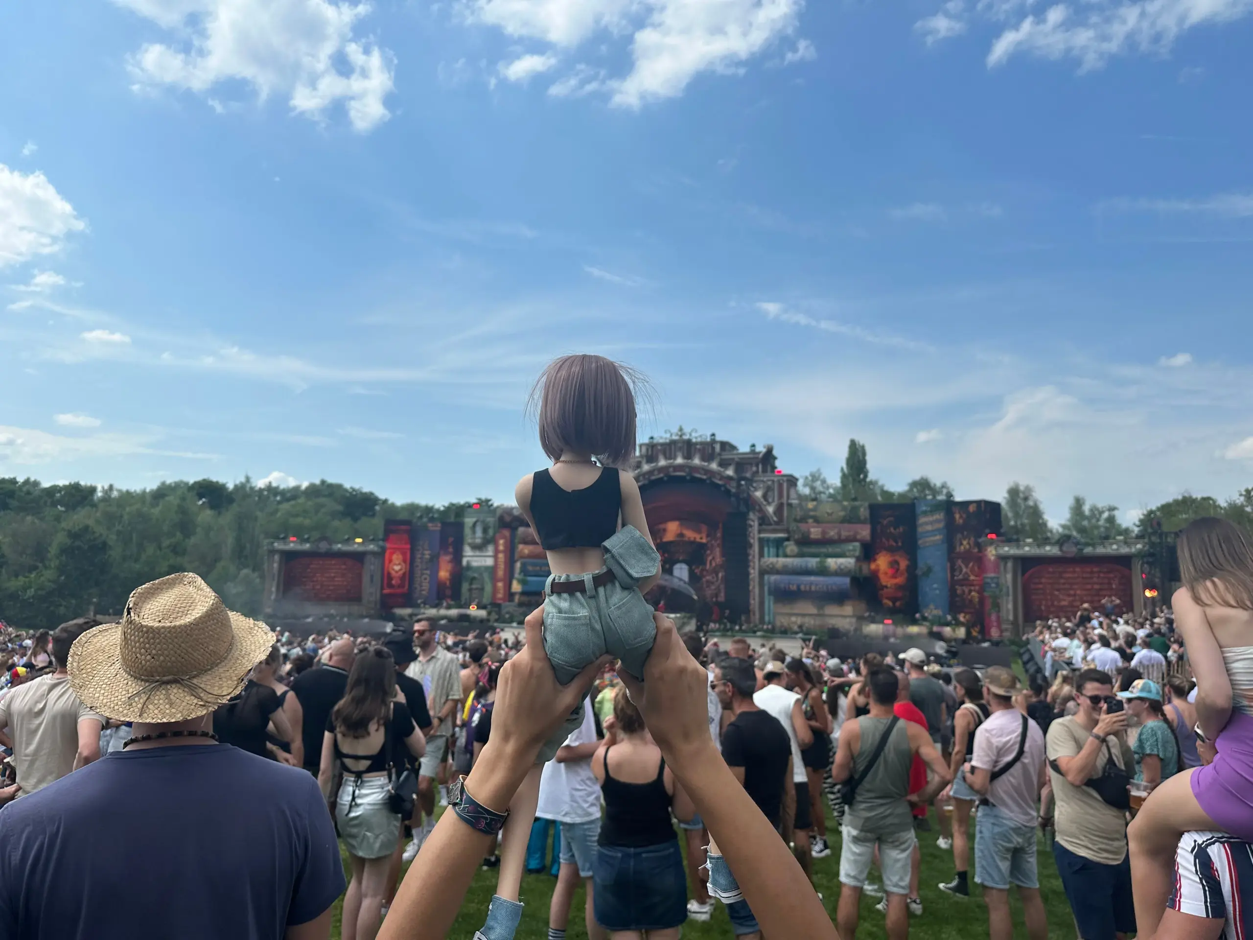 Mini Doll Lia Stands In The Crowd Of Tomorrowland