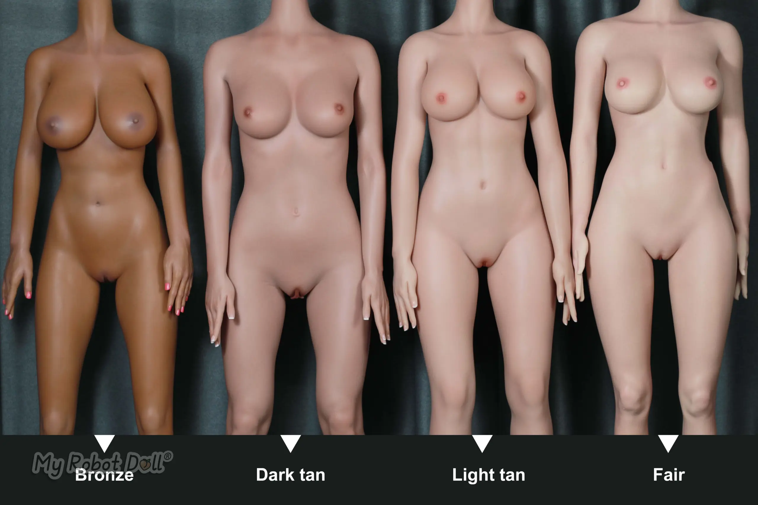 Top Fire Doll Skin Color Options - Bronze, Dark Tan, Light Tan, Fair