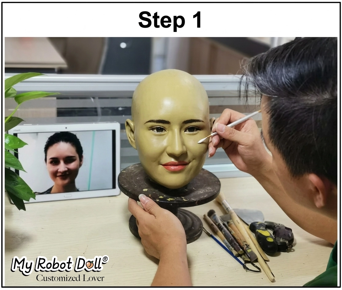 Step 1: Create a custom sex doll face sculpture based on reference photos
