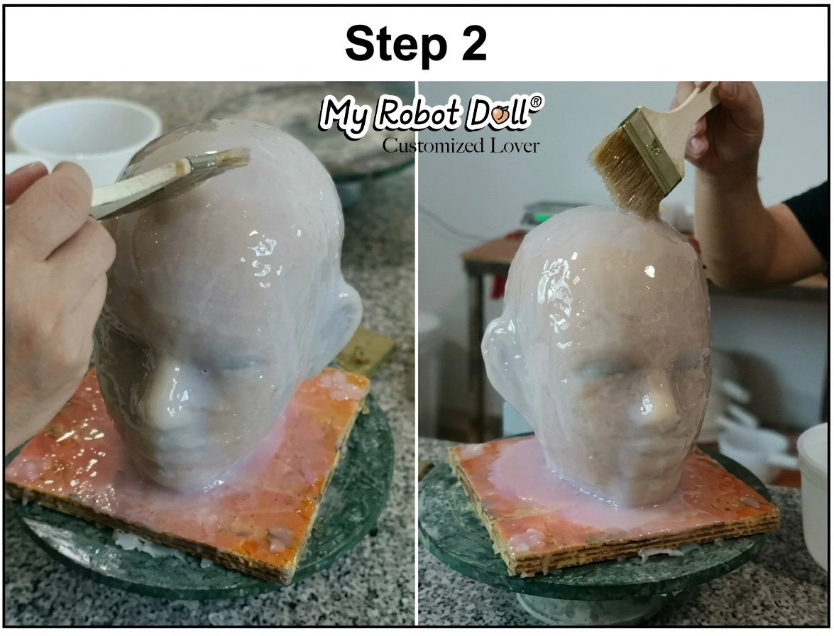 Step 2: Create the silicone head from the custom face sculpture