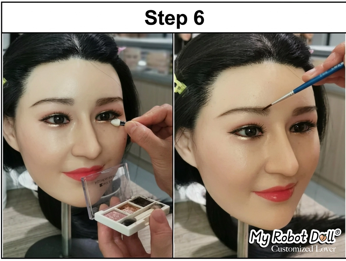 Step 6: Apply custom makeup to complete the custom sex doll face