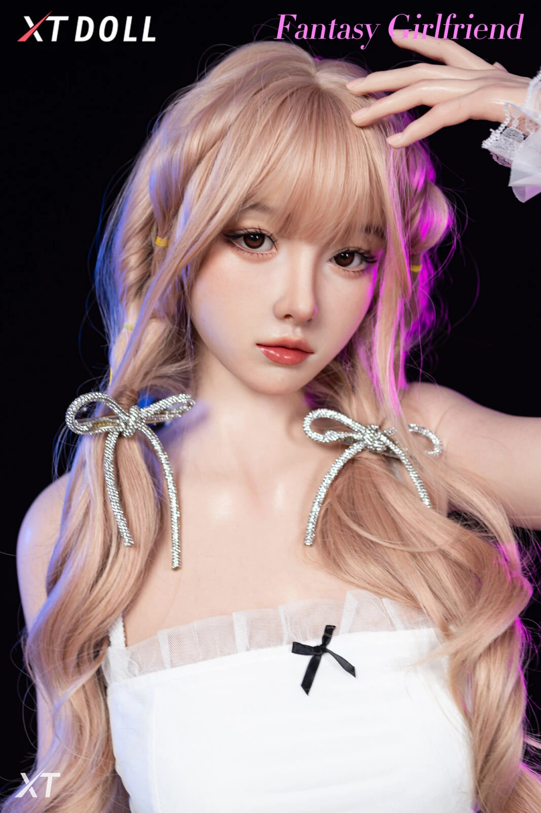 Xt Doll Fantasy Girlfriend Series Anna — Pink Blonde Wavy Hair White Ruffled Dress Elegant