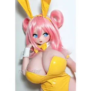 Elsa Babe AHR018 Molly 130cm silicone doll with pink anime styling and blue eyes