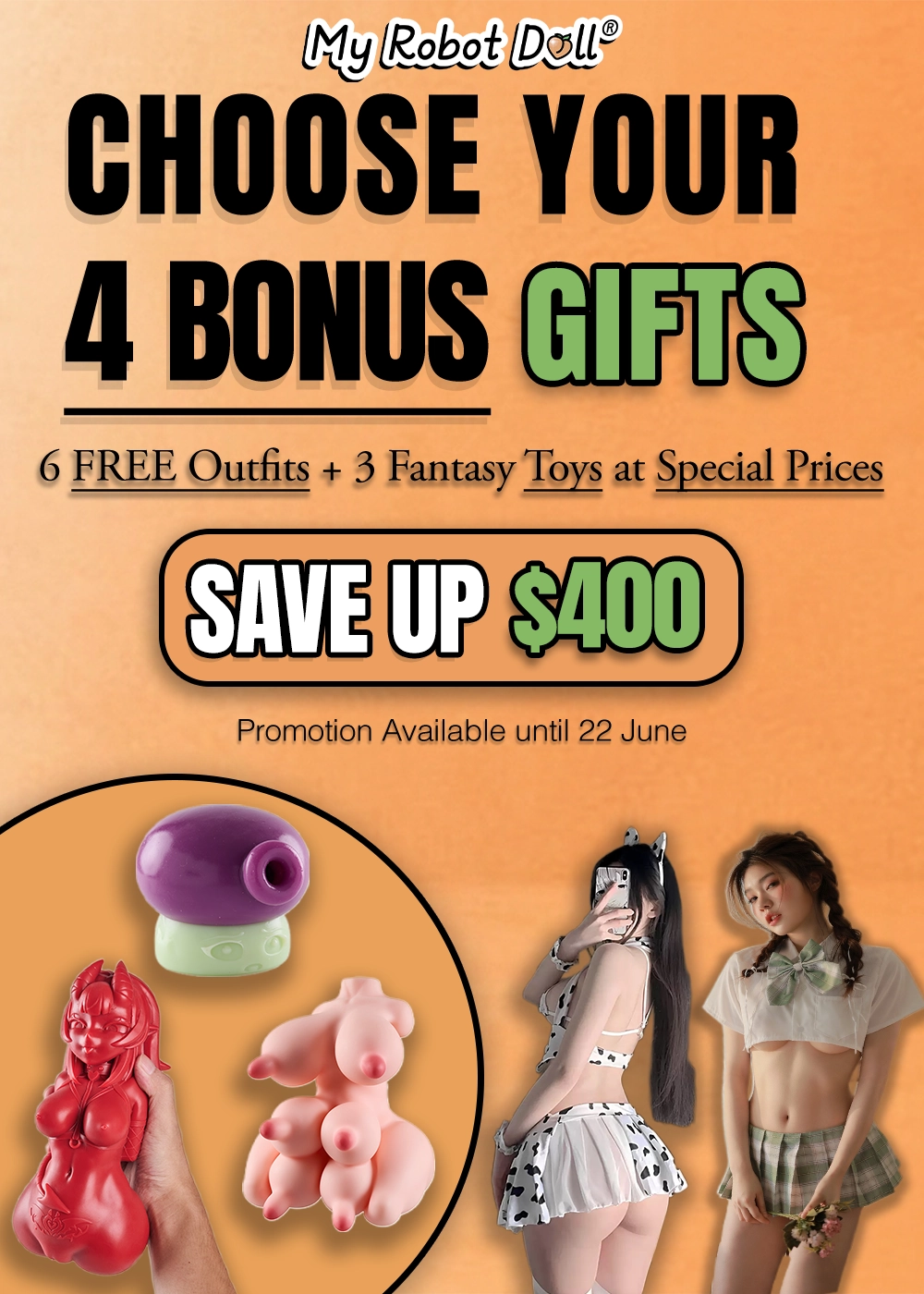 My Robot Doll Homepage Second Free Gifts Banner Mobile