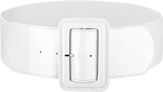 Slim White Belt, 22 To 25 Inch Waist