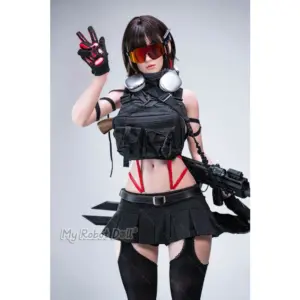 Bezlya Bletilla 2.2CF 163cm stylized full-body doll with short black hair, red eyes, and a curvy sculpted figure.