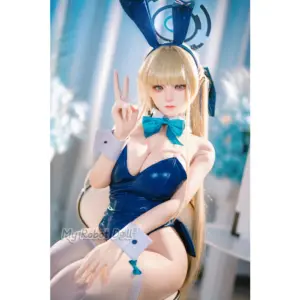 Bezlya Wind Chime 163cm doll with long blonde hair, blue outfit styling, and tall full-body presentation