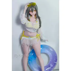 Elsa Babe AHR019 Mizuta Nina 151cm stylized anime doll with green-gray hair and golden eyes.