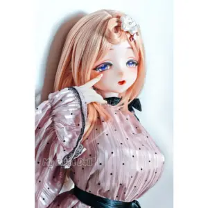 Elsa Babe AHR023 Suwabe Haruka 144cm anime-style doll with peach pink hair, detailed head design, and refined facial presentation