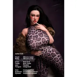 Jarliet Doll Lola 170cm G Cup full-body doll with long black hair, defined facial sculpting, and a curvy silhouette.