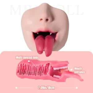 MRL Doll Tamiko 23cm mouth product with open lips, tongue detail, and facial piercings