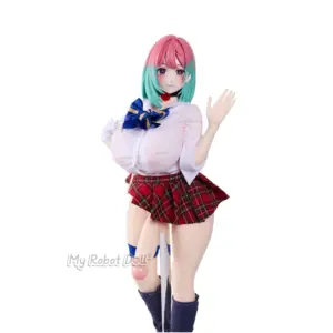 MRL GuiGui 66cm stylized adult doll with pink-and-teal bob hair, purple eyes, and anime-inspired facial design