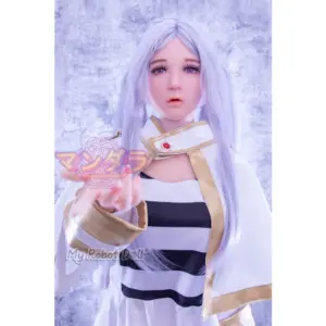 Sankaku #002 Fuana 106cm C Cup stylized doll with long silver hair, violet eyes, and soft facial sculpting.