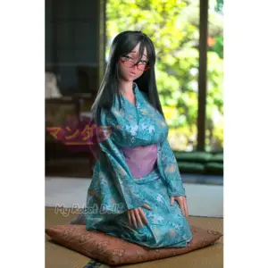Sankaku #103 Haruko 153cm J Cup anime-style doll with long black hair and red glasses
