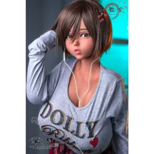 Sankaku Doll Hazuki Tenbudou Series 154cm stylized doll with short brown hair, deep complexion, and full bust
