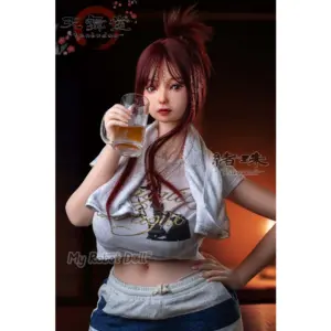 Sankaku Doll Tsugumi Tenbudou Series 155cm with long auburn hair, expressive eyes, and a curvy figure