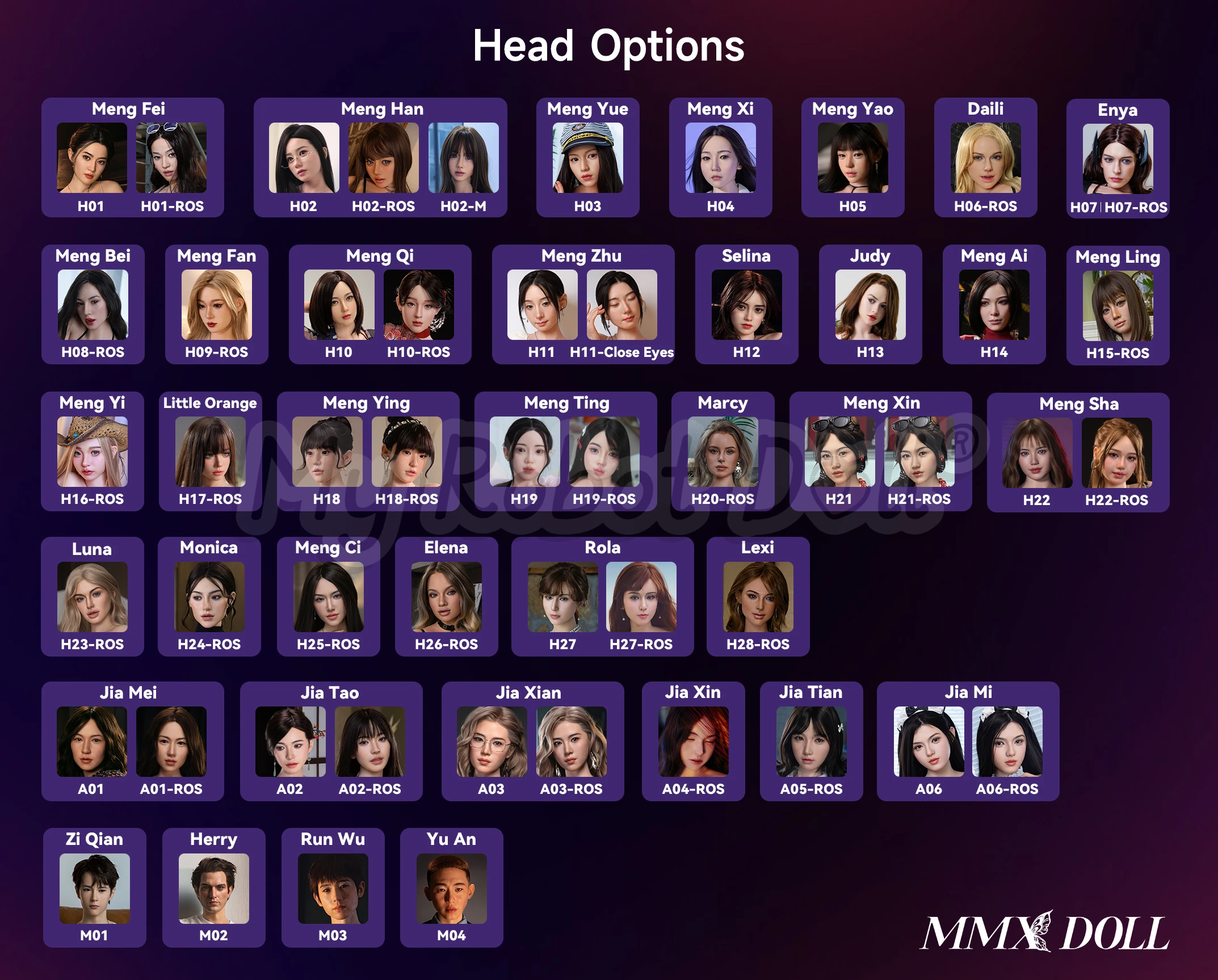 Mmx Doll Head Options