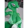 Dolls Castle Skalor 160Cm Monster Doll With Green Serpent-Style Head, Fang Detail, Red Eyes, Green Body, And Patterned Bikini Styling