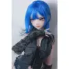 Elsa Babe Ahrc034 Kanzaki Yuna 176Cm Anime-Style Doll With Bright Blue Hair, Purple Eyes, Dark Pinstripe Outfit, Lace Sleeve Styling, And Detailed Head Design