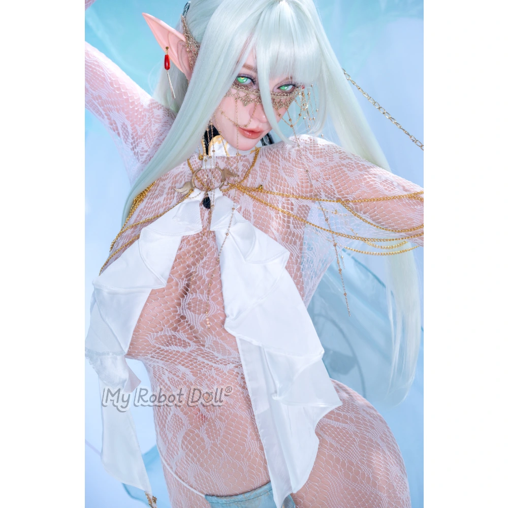 Sex Doll Head Xiaoyao Fudoll - 166Cm / 5'5&Quot; Realistic Skin Texture 8 Fudoll Xiaoyao 166Cm Elf Doll With Long Silver-Blue Hair, Pointed Ears, Green Eyes, And An Ornate White Fantasy Outfit
