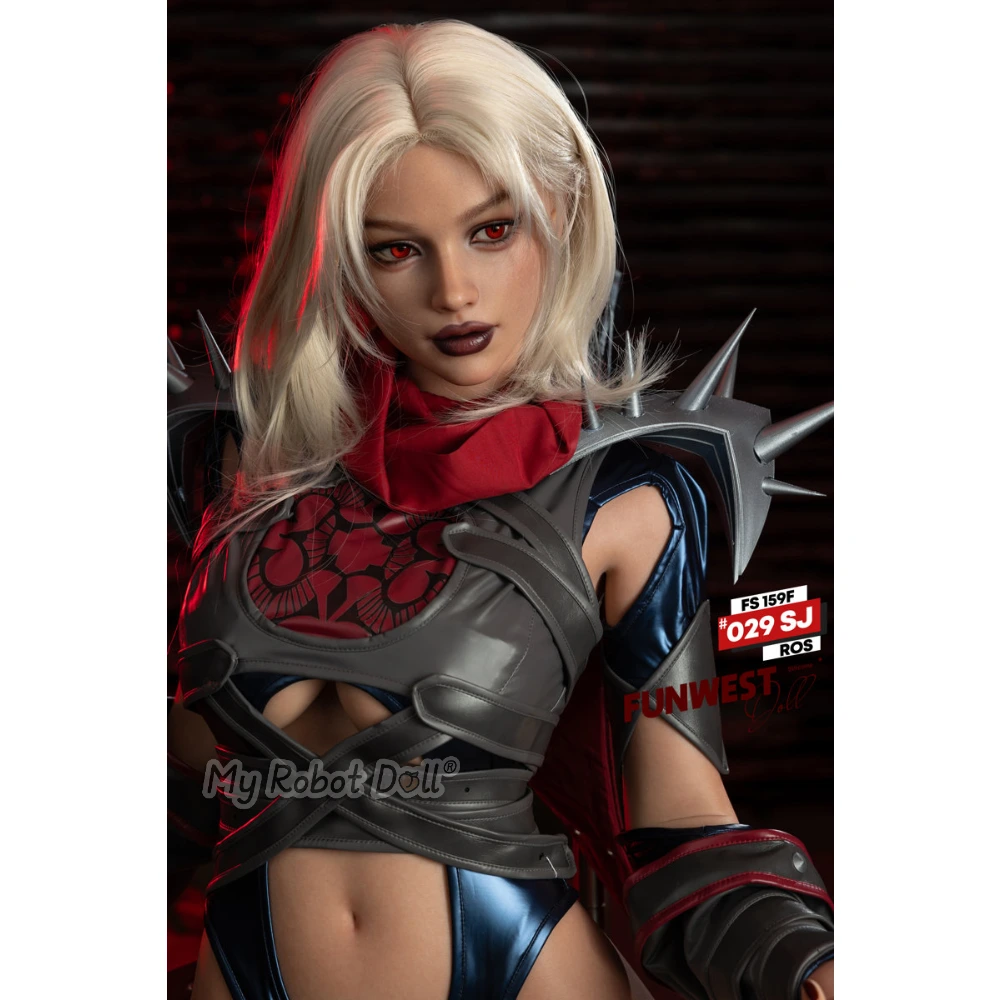 Sex Doll #029Sj-Sophiemina Funwest Doll - 159Cm / 5'3&Quot; F Cup Full Silicone - Realistic Skin Texture Available 1 Funwest Sophiemina 159Cm Doll With Blonde Hair, Red Eyes, Fantasy Armor Styling, And A Dramatic Character-Inspired Appearance