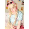 Irontech G1 Xia Ying 148Cm Anime-Style Doll With Blonde Braided Hair, Pink Sunglasses, Detailed Facial Design, And Colorful Casual Styling