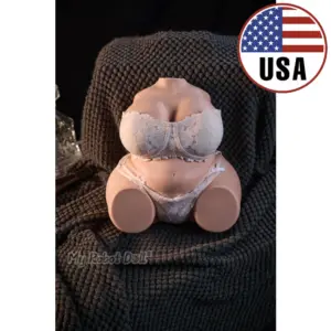 MRL Doll Jennifer 33cm torso product with sculpted neck, full chest contours, rounded abdomen, partial thighs, white lace lingerie, and USA stock badge