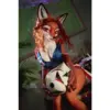 Moonvale Doll Sorelle – 160Cm / 5'3&Quot; Full Silicone 43 Moonvale Sorelle 160Cm C-Cup Animal Doll With Orange Fox-Inspired Head, Tall Ears, Red Eyes, Wavy Orange Hair, Blue Outfit, And Full-Body Fantasy Styling