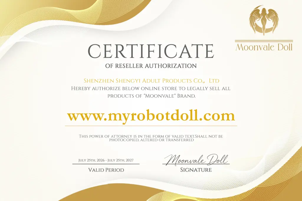 Moonvale Doll certificate