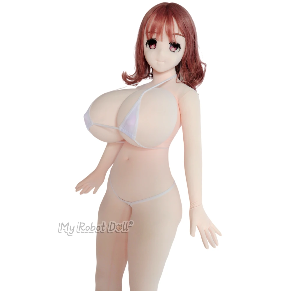 Fabric Anime Doll Sakura Dolls Head #1 - 150Cm / 4'11&Quot; 1 Sakura Doll #1 150Cm Anime-Style Doll With Pink Shoulder-Length Hair, Pink Eyes, Exaggerated Bust Styling, White Bikini, And Clean Full-Body Presentation
