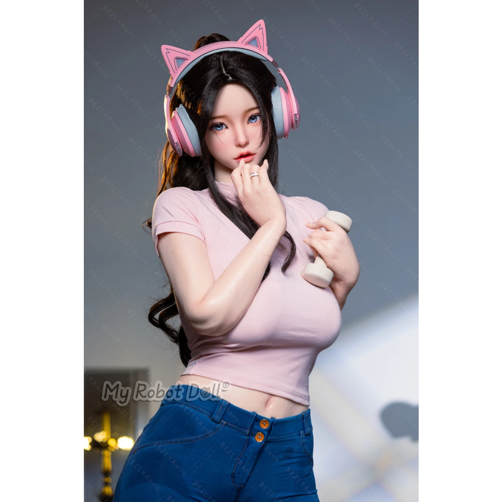 Bezlya Sex Doll 2.2Max Series Xingqin - 168Cm / 5'6&Quot; Full Silicone - Realistic Skin Texture 1 Bezlya Xingqin 2.2 Max 168Cm Doll With Long Black Hair, Blue Eyes, Refined Facial Detailing, A Pink Crop Top, And Fitted Blue Jeans