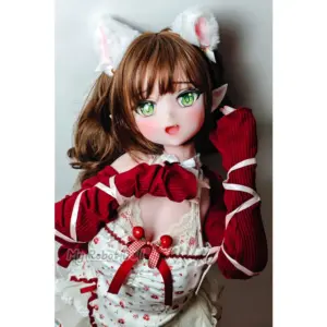 Elsa Babe RAD021 Mizuki Risa 140cm elf doll with pointed ears, short brown hair, vivid green eyes, and stylized features