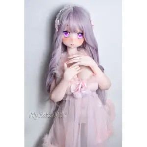 Elsa Babe RAD040 Seino Lemon 140cm M Cup doll with lavender hair, luminous purple anime eyes, and pale pink styling
