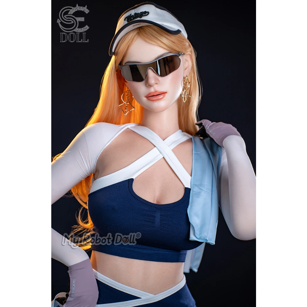 Sex Doll Head#158So Nora.a Se Doll - 175Cm / 5'9&Quot; E Cup Silicone Pro - Realistic Skin Texture Available 41 Se Doll #158So Nora.a 175Cm E Cup Doll With Long Blonde Hair, Dark Sunglasses, A Visor, And Navy-And-White Athletic Styling