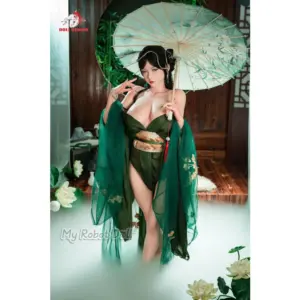 Doll Senior #29 Aoi 165cm F Cup figure with green eyes, dark hair, and softly sculpted Asian features