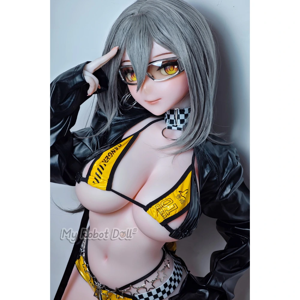 Sex Doll Ahr019 Mizuta Nina Elsa Babe - 151Cm / 4'11&Quot; 1 Elsa Babe Ahr019 Mizuta Nina 151Cm Anime-Style Doll With Grey Hair, Yellow Eyes, Visor Glasses, Black Jacket, And Yellow Racing-Inspired Outfit.