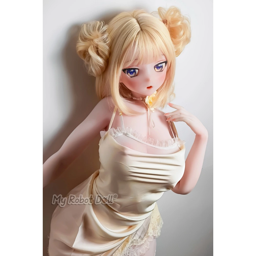 Sex Doll Rad020 Furukawa Natsuki Elsa Babe - 151Cm / 4'11&Quot; 1 Elsa Babe Rad020 Furukawa Natsuki 151Cm L Cup Anime-Style Doll With Blonde Twin-Bun Hair, Blue-Violet Eyes, Cream Satin Dress, And Floral Choker Detail.