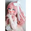 Sex Doll Head Rad025 Hanasaka Yuka Elsa Babe - 140Cm / 4'7&Quot; 16 Elsa Babe Rad025 Hanasaka Yuka 140Cm Anime-Style Doll With Long Curly Pink Hair, Blue Eyes, White Bow Accessories, And White Dress.