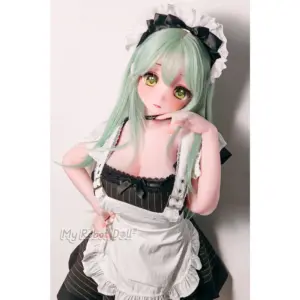 Elsa Babe RAD055 Izumi Rika 151cm L Cup anime sex doll with mint green hair and yellow-green eyes